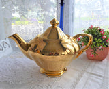 Luxe Royal Winton Golden Age Teapot 1960s Gold Luster Large Tea Pot