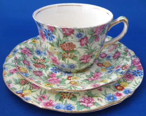 Kew Chintz Teacup Trio Royal Winton Grimwades England 1950s