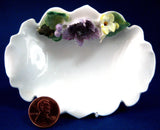 Open Salt Royal Worcester Staffordshire Posy Salt Cellar 1950s Hand Made Bone China