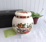 Peony Tea Caddy Sadler 1950s Ginger Jar 5.5 inches High Canister