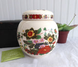 Peony Tea Caddy Sadler 1950s Ginger Jar 5.5 inches High Canister