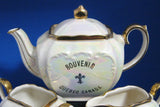 Sadler Cube Teaset Luster Souvenir Quebec Canada Teapot Cream Sugar 1950s Tea Party