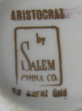 Cup And Saucer Salem Aristocrat Red Gold Overlay Demi After Dinner Coffee