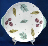 Shelley England Platter Sandwich Plate Autumn Leaves Aqua Cake 1940s
