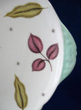 Shelley England Platter Sandwich Plate Autumn Leaves Aqua Cake 1940s