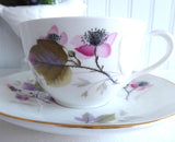Shelley England Cup and Saucer Bramble Blackberries Bute Shape 1950s