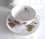 Shelley England Cup and Saucer Bramble Blackberries Bute Shape 1950s