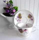Shelley England Cup and Saucer Bramble Blackberries Bute Shape 1950s