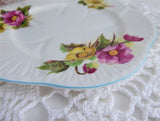 Shelley Dainty Begonia Pair Of Bread Plates 6 Inch Side Tea Plates 1950s Bone China