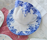 Shelley Dainty Blue Dainty Shape Cup and Saucer English Bone China 1950s