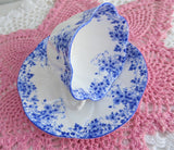 Shelley Dainty Blue Dainty Shape Cup and Saucer English Bone China 1950s