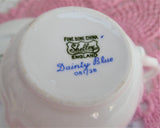 Shelley Dainty Blue Dainty Shape Cup and Saucer English Bone China 1950s