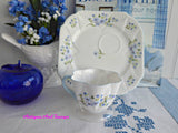 Shelley China Dainty Blue Rock Cup and Plate Snack Set Buffet Tennis Tea And Toast England