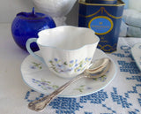 Shelley China Dainty Shape Blue Rock Cup and Saucer England Bone China