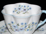Shelley China Dainty Shape Blue Rock Cup and Saucer England Bone China