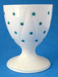 Shelley Dainty Polka Dot Turquoise Eggcup Pedestal Egg 1950s English Bone China