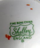 Shelley Dainty Polka Dot Turquoise Eggcup Pedestal Egg 1950s English Bone China