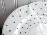 Shelley Dainty Shape Polka Dot Luncheon Plate Turquoise 1940-1966