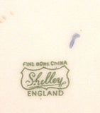 Shelley Cup And Saucer Butcher's Crocus Rose Gainsborough Shape Blue Trim