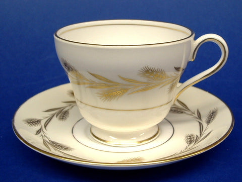 Shelley Golden Harvest Cup and Saucer Windsor Wheat 1950s Demitasse