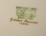 Shelley Golden Harvest Cup and Saucer Windsor Wheat 1950s Demitasse