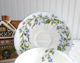 Shelley England Blue Harebell Cup And Saucer Low Oleander Shape Afternoon Tea