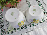 Shelley Primrose Sugar And Creamer Cambridge Shape Green Handle And Trim 1950s