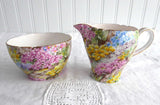 Shelley China Rock Garden Chintz Cream and Sugar Milk Afternoon Tea Individual