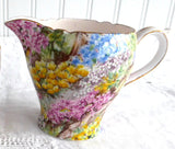 Shelley China Rock Garden Chintz Cream and Sugar Milk Afternoon Tea Individual