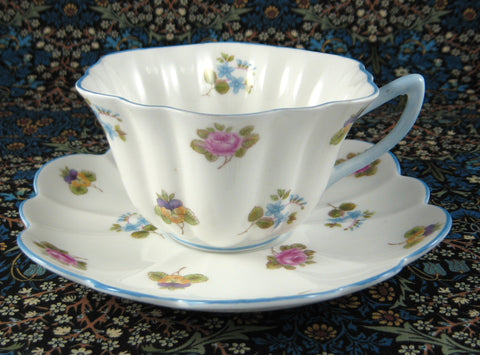 Shelley Cup and Saucer Stratford Shape Rose Pansy Forget-Me-Nots Chintz