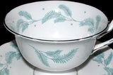Cup And Saucer Shelley Serenity Gainsborough Aqua Feathers Demitasse