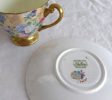 Shelley Summer Glory Chintz Ripon Cup and Saucer Ivory Hydrangeas
