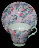 Shelley Cup And Saucer Summer Glory Chintz Pink Demi Henley Shape