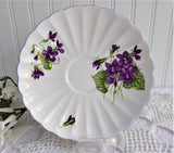 Shelley Violets Cup And Saucer Ludlow English Bone China Lavender Trim 1950s