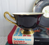 Black Shelley England Cup and Saucer Shelley English Rose Gainsborough 1950s