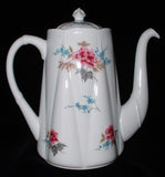Shelley England Dainty Coffee Pot Large Pretty Floral 1950s Tall Teapot As Is