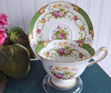 Green DuBarry Shelley England Cup and Saucer Gainsborough Shape 1950s