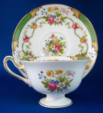 Green DuBarry Shelley England Cup and Saucer Gainsborough Shape 1950s