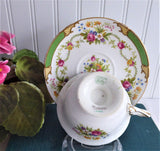 Green DuBarry Shelley England Cup and Saucer Gainsborough Shape 1950s
