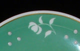 Shelley Green Stencil Mocha Cup And Saucer Raised Dots Chintz 1940