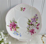 Shelley Tall Dainty Stocks Demi Cup And Saucer 1950s Pink Trim Bone China