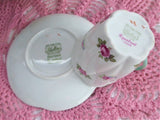 Cup And Saucer Shelley China Tall Dainty Rosebud Demitasse 1950s Coffee