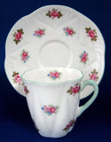 Cup And Saucer Shelley China Tall Dainty Rosebud Demitasse 1950s Coffee