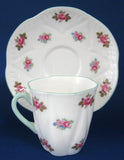 Cup And Saucer Shelley China Tall Dainty Rosebud Demitasse 1950s Coffee