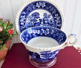 Spode Copeland Spode's Tower Breakfast Size Cup And Saucer 1950s Blue