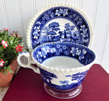 Spode Copeland Spode's Tower Breakfast Size Cup And Saucer 1950s Blue