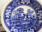 Spode Copeland Spode's Tower Breakfast Size Cup And Saucer 1950s Blue