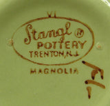Retro 1950s Stangl USA Cup And Saucer Magnolia Brown Avocado Green Red Floral