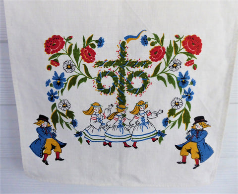 Swedish Folklore Midsummer Runner Dresser Scarf 1950s Linen 28 Inches Antiques And Teacups Swedish Folklore Midsummer Runner Dresser Scarf 1950s Linen 28 Inches Antiques And Teacups