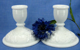 Pair Vintage Grape Milk Glass Candle Holders 1950s Grapes Imperial Glass